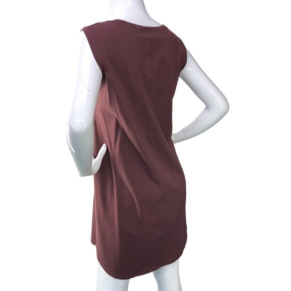 Eileen Fisher Womens Size S Stretch Jersey Knit Dress Round Neck Rust USA Made - Picture 6 of 15